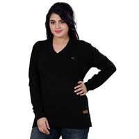 Elegance Cut Cotton Women's V-Neck Sweater