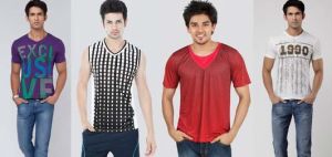 Mens V-neck T-shirts