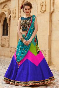 Multi color lehenga sarees