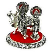 German Silver Radha Krishna Statue