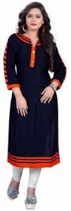 Navy Blue Plain Kurti