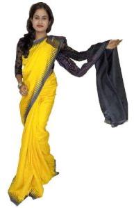 Yellow Tussar Silk Saree