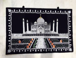 Taj Mahal Zardozi wall hanging