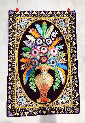 Zardosi Flower vase wall hanging