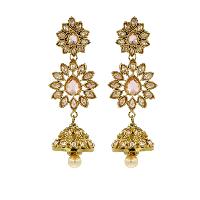 Golden Floral Jhumka Earrings