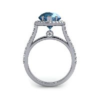 Blue Moissanite Ring