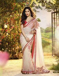 Kimora Sindhuri Designer White  Saree