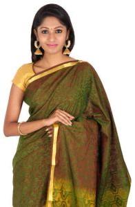 Embossed silk sarees