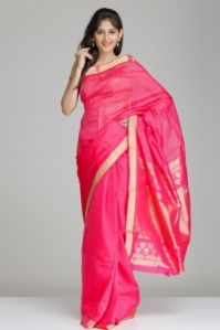 Red Kora Cotton Saree