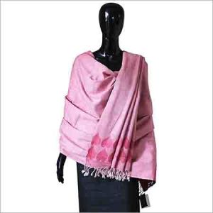 Pink Assam Slik Stole (90x220)