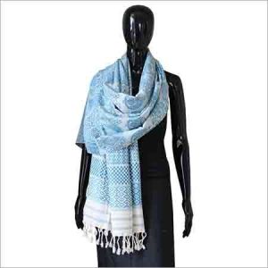 Sky Blue Assam Slik Stole (90x220)