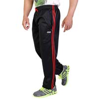 Obvio Men's Trackpant Black with Red Piping