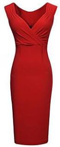 Ladies short stretch maroon dress