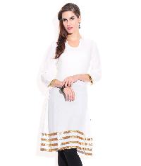 Ladies White Cotton Kurti