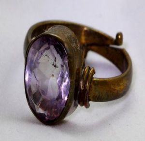 Natural Certified Amethyst-kataila 6 Ct Gemstone Flexi Size Ashtdhatu Ring