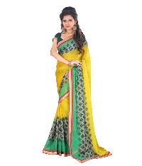 Peach Jacquart Floral Saree