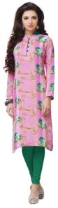 Pink Coloured Viscose Stitched Kurti