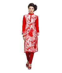 Red Coloured Viscose Stitched Kurti