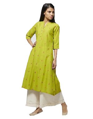 Parrot Color Cotton Kurti of Westside