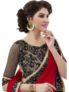 Georgette Red Black Indian Women