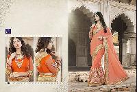 Royal Orchid Georgette Heavy Embroidery Work Saree