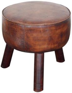 Leather Ftd Stool