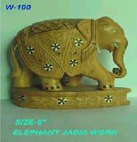 White Wood Elephant