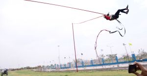 HUMAN BUNGEE SLING SHOT SETUP