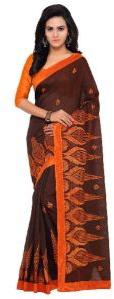 Orange Cotton Sarees