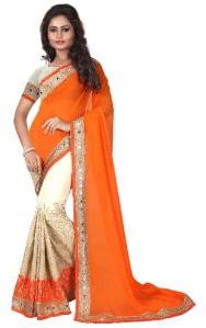 Orange Georgette Sarees