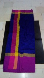 ROYAL BLUE ART SILK SAREE WITH CONTRAST BORDER