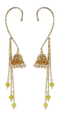 Indian Traditional Style With Small Jhumki Ear Cuff Earrings