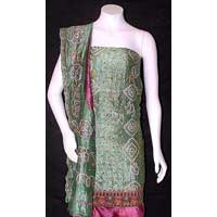 Unstitched Dupioni Silk Suit