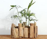 wooden flower pots