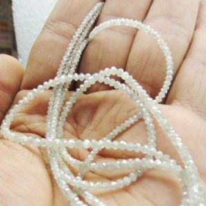 White Color Faceted Diamond Beads Necklace