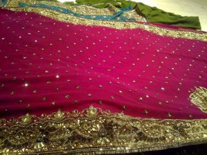 heavy border saree