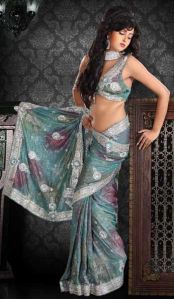 sequins saree