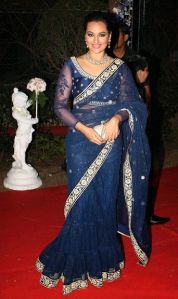 Sonakshi Sinha Blue Saree