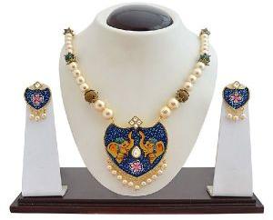 Meenakari Hand Painted Gold Plated Moti mala set