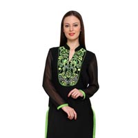 Vedikas Black Faux Georgette Kurti