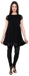 Vedikas Black Faux Georgette Tunic