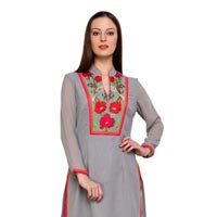 Vedikas Grey Faux Georgette Kurti