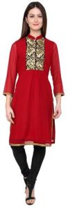 Vedikas Maroon Faux Georgette Kurti