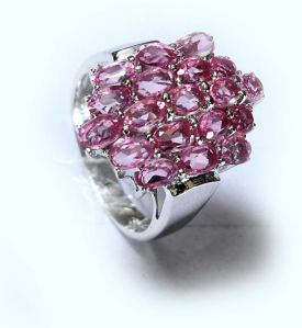 Designer Sterling Silver 925 Radiant Ring Pink