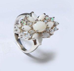 Designer Sterling Silver 925  Ring With White Stone