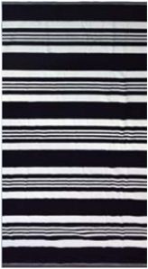 Striped Black White Egyptian Jacquard Towel