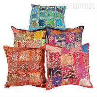 Tie Dye, Floral Embroidered and Patchwork Pillow Covers