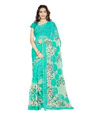 Casual Wear Green  Printed Chiffon Saree_AAKO82SR1042DKSML