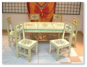 Hand Painted Dining Table - Indian Painted Furniture