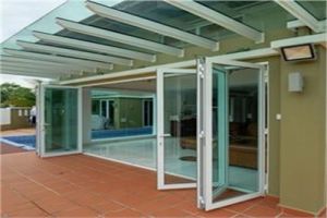 ALUMINIUM THREE FOLD SLIDING FOLDING SHUTTER DOORS